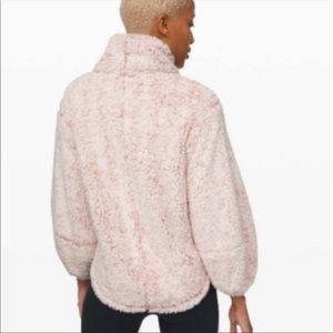 Lululemon Warm Restore Sherpa Fleece Pullover M/L Pink NWOT